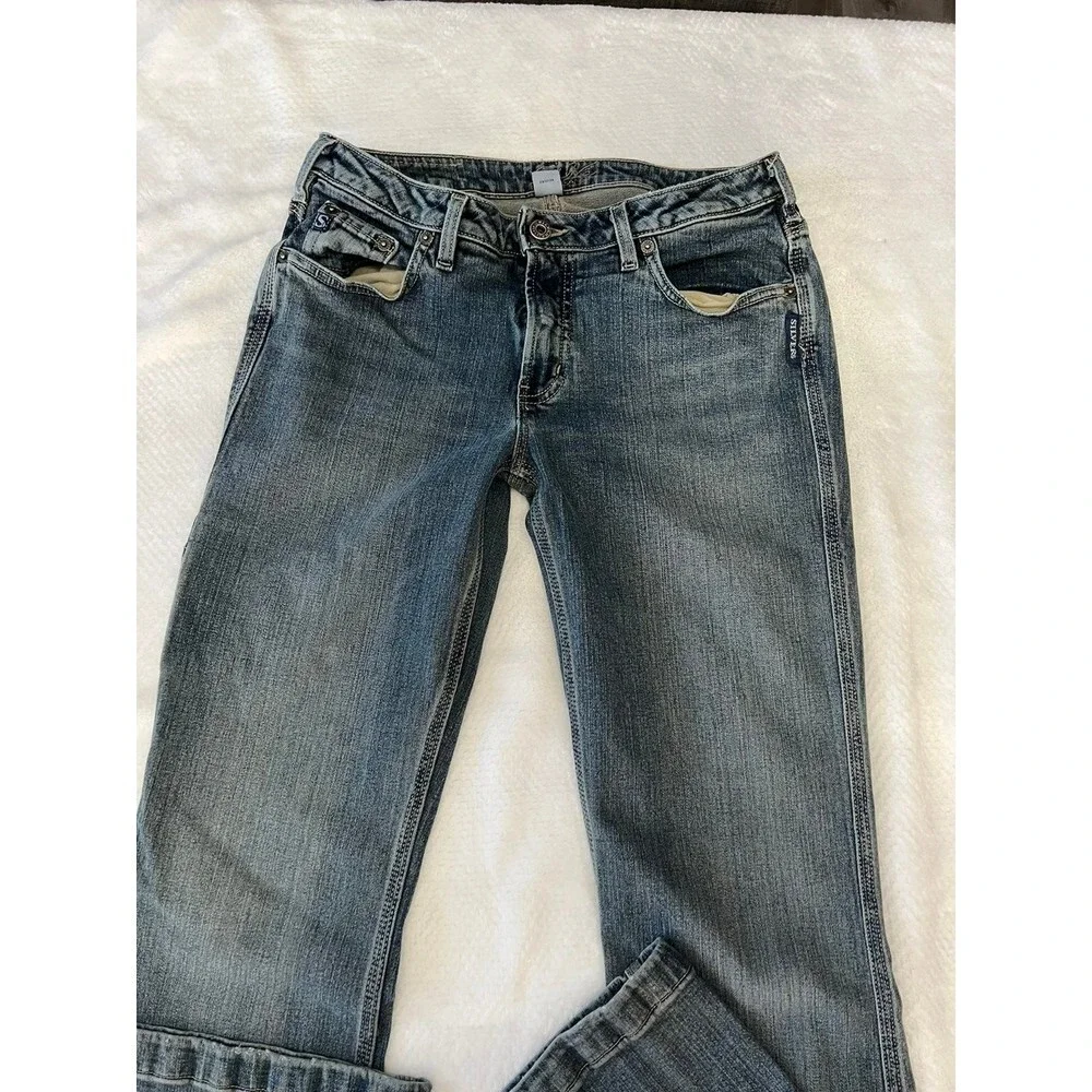 SILVER BOOTCUT JEANS DIRTY BLUE WASH COLOR SZ 30-33L